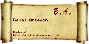 Behal Artemon névjegykártya
