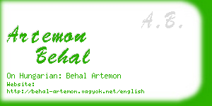 artemon behal business card